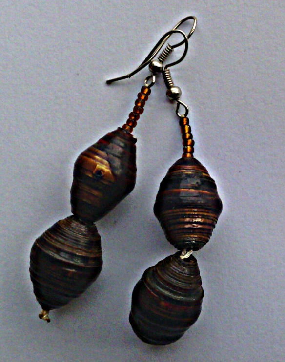 paper bead earrings